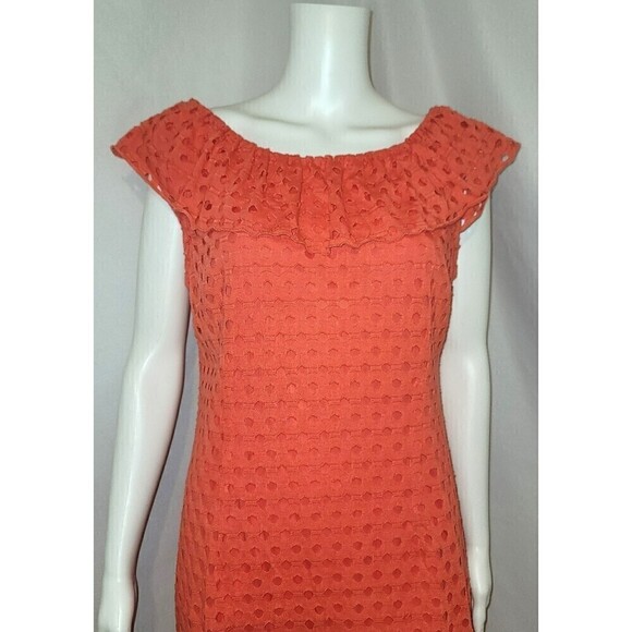 Dress Barn Tangerine Dress Fully Lined - Size 14 - Picture 5 of 9